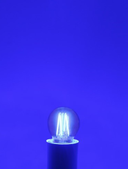 LÁMPARA LED DE FILAMENTO COLOR BOLA AZUL G45 AUTOVOLT
