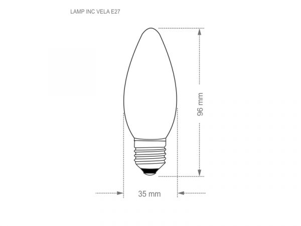 LAMPARA INC VELA LISA CLARA 25W 127V E27 - Imagen 3
