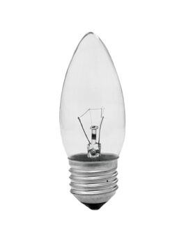 LÁMPARA INCANDESCENTE VELA PLANA TRANSPARENTE 40W 127V E27
