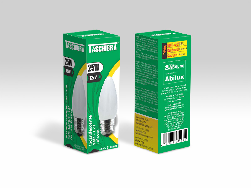 LÁMPARA INCANDESCENTE VELA LISA LECHOSA 25W 127V E27 - Imagen 2