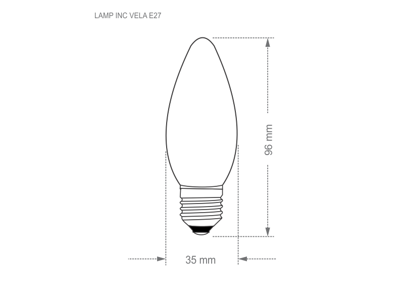 LÁMPARA INCANDESCENTE VELA LISA LECHOSA 25W 127V E27 - Imagen 3