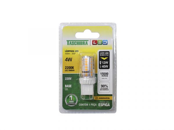 LÁMPARA LED G9 ESPIGA 4W 220V 2200K DIMERIZÁVEL - Imagen 2