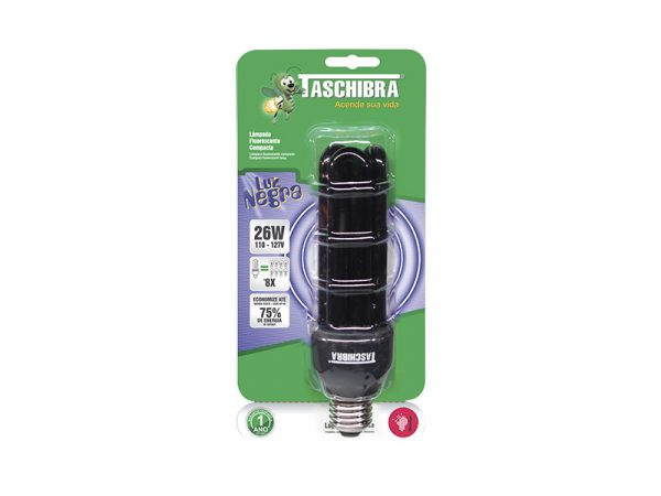 LÁMPARA FLUORESCENTE COMPACTA LUZ NEGRA 3U 26W 127V ENC - Imagen 2