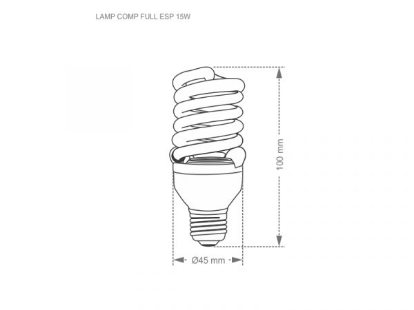 LAMPARA COMP ELET TASCHIBRA T2 FULL ESP 15W 220V 6400K - Imagen 3