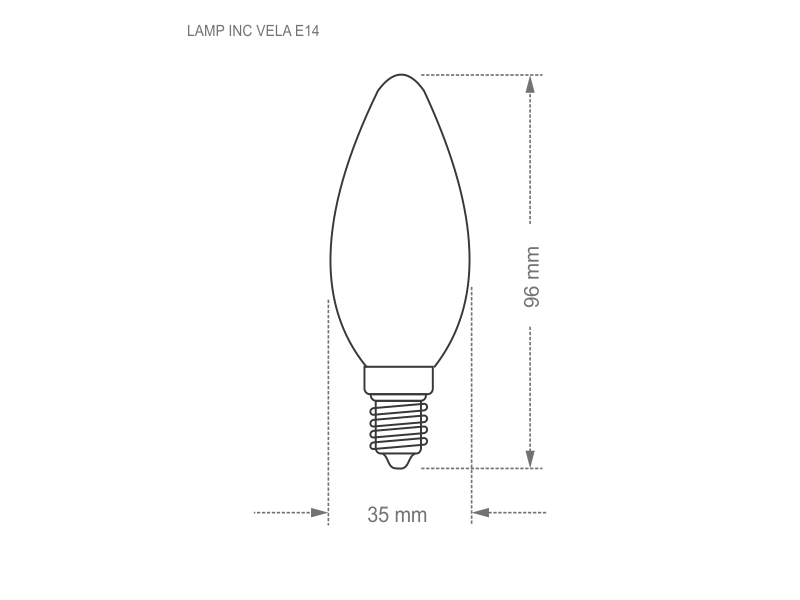 LAMPARA INCANDESCENTE VELA LISA LECHOSA 25W 127V E14 - Imagen 3