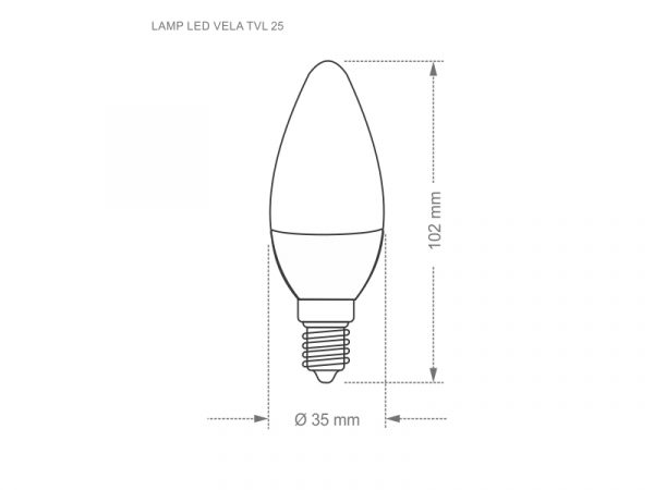 LÁMPARA LED VELA TVL 25 LECHOSA 3W 6500K E14 CON ADAPT. E27 - Imagen 3
