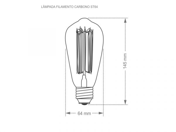 LAMPARA FILAMENTO CARBONO TASCHIBRA ST64 40W 127V - Imagen 4