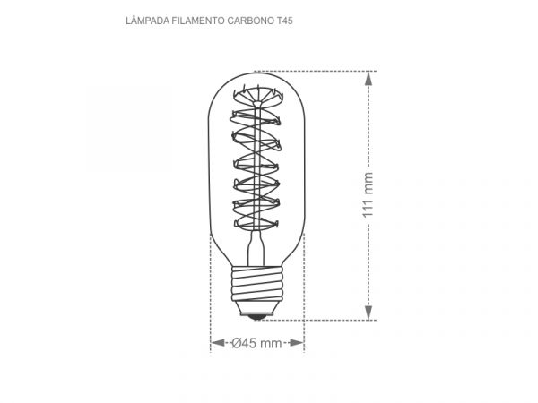 LÁMPARA FILAMENTO CARBONO TASCHIBRA T45 40W 127V - Imagen 3