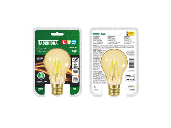 LÁMPARA DE LED FILAMENTO VINTAGE A60 4W AUTOVOLT ÁMBAR - Imagen 2