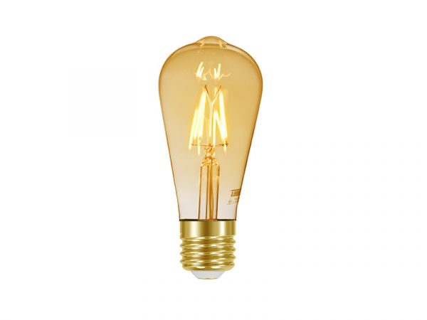 LÁMPARA DE FILAMENTO LED VINTAGE ST64 4W AUTOVOLT ÁMBAR