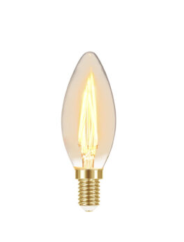 LÁMPARA DE FILAMENTO LED VINTAGE VELA B35 3W 127V ÁMBAR E14 CON ADAPTADOR E27