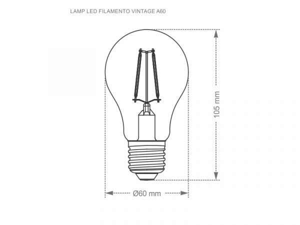 LÁMPARA DE FILAMENTO LED VINTAGE DIM A60 4W 220V AMBAR - Imagen 2