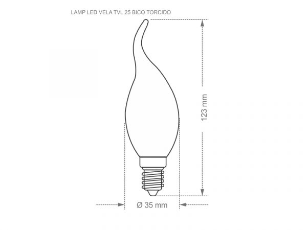 LÁMPARA VELA LED BOQUILLA TRENZADA TVL 25/3W 2700K E14 CON ADAPT. E27 - Imagen 3