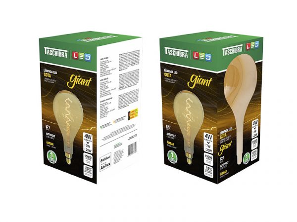 LÁMPARA DE FILAMENTO LED GIGANTE GOTA AUTOVOLT ÁMBAR - Imagen 2