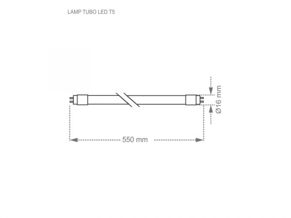 LÁMPARA TUBO LED T5 55CM 9W 3000K - Imagen 2