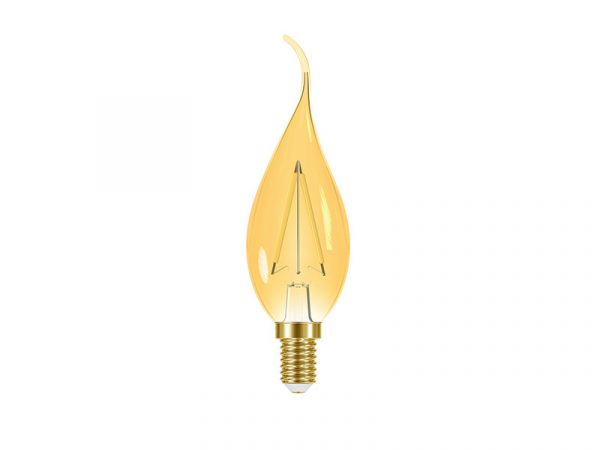 LÁMPARA LED FILAMENTO VELA VINTAGE BOQUILLA TRENZADA B35 127V ÁMBAR