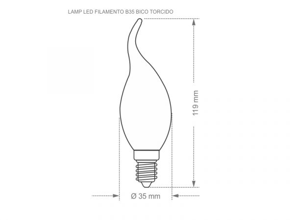 LÁMPARA LED FILAMENTO VELA VINTAGE BOQUILLA TRENZADA B35 127V ÁMBAR - Imagen 2