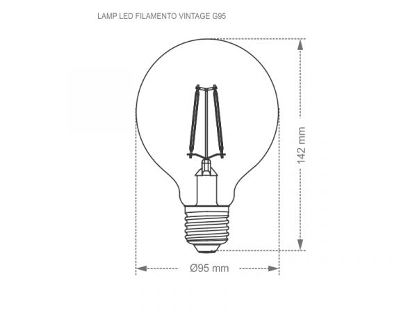 LÁMPARA DE FILAMENTO LED ÁMBAR AUTOVOLT GLOBE G95 VINTAGE - Imagen 2