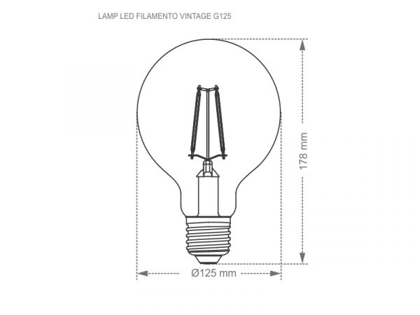 LÁMPARA DE FILAMENTO LED VINTAGE GLOBO G125 AUTOVOLT ÁMBAR - Imagen 2