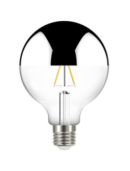 LÁMPARA DE FILAMENTO LED DEFLECTOR ESPEJO GLOBO G95 AUTOVOLT PLATA