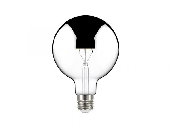 LÁMPARA LED DEFLECTOR DE FILAMENTO GLOBE G125 AUTOVOLT ESPEJO PLATA