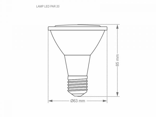 LÁMPARA LED PAR 20 6W 36° 2700K DIM IP65 - Imagen 2