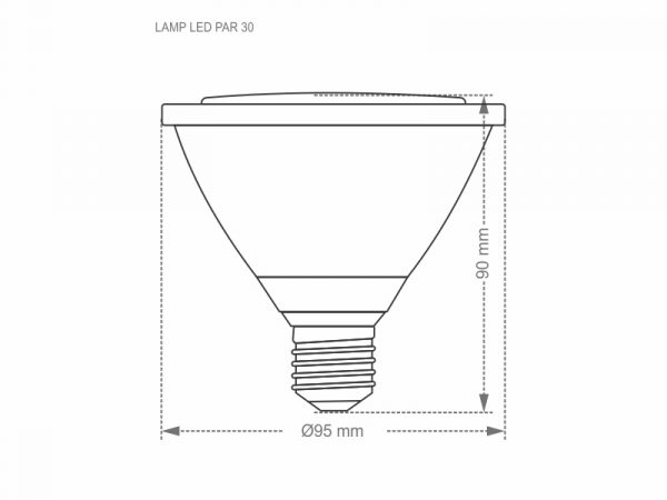 LÁMPARA LED PAR 30 9,9W 36° 2700K DIM IP65 - Imagen 2