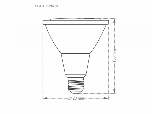 LÁMPARA LED PAR 38 14W 36° 2700K DIM IP65 - Imagen 2