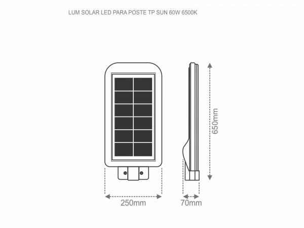 LUZ SOLAR LED PARA POSTE TP SUN 60W 6500K - Imagen 5
