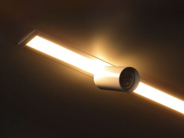 SPIRE LUZ LED LINEAL 20W 3000K SUPERPOSICIÓN + 1 SPOT MR 11 SIN LÁMPARA BLANCA - Imagen 5