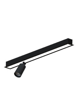 SPIRE LÁMPARA LED LINEAL 20W 3000K EMPOTRADO + 1 SPOT MR11 SIN LÁMPARA NEGRO MATE