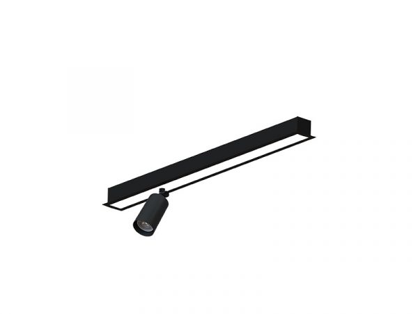 SPIRE LÁMPARA LED LINEAL 20W 3000K EMPOTRADO + 1 SPOT MR11 SIN LÁMPARA NEGRO MATE