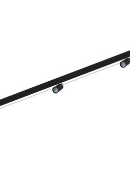 SPIRE LUZ LED LINEAL 60W 3000K SOBREPOSICIÓN + 3 SPOT MR 11 SIN LÁMPARA NEGRO MATE