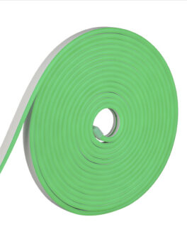 TIRA LED NEON FLEX 8W 120 LEDS/M 5M 12V CON FUENTE AUTOVOLT IP65 VERDE
