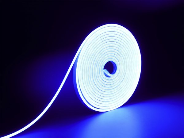 FITA LED NEON FLEX 8W 120 LEDS/M 5M 12V COM FONTE AUTOVOLT IP65 AZUL - Imagen 3