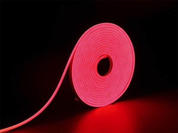 TIRA LED NEON FLEX 8W 120 LEDS/M 5M 12V CON FUENTE AUTOVOLT IP65 ROJA - Imagen 3
