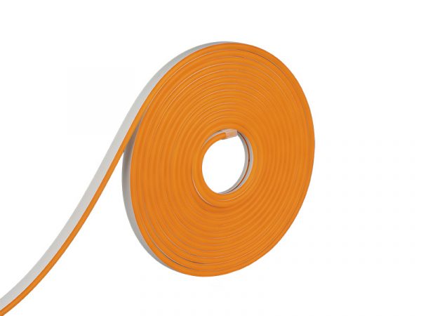 TIRA LED NEON FLEX 8W 120 LEDS/M 5M 12V CON FUENTE AUTOVOLT IP65 NARANJA