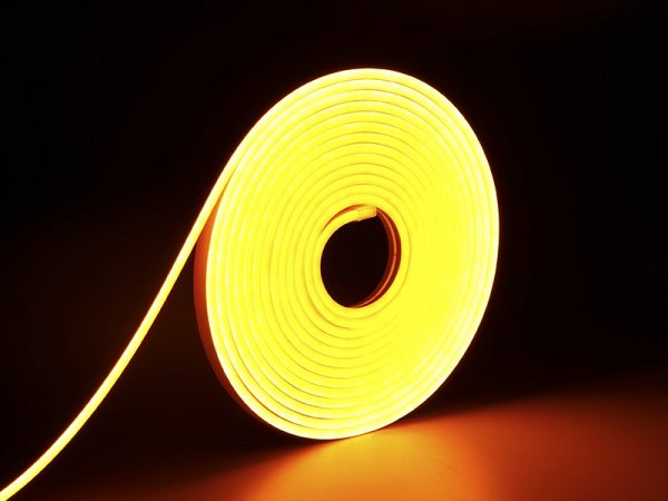 TIRA LED NEON FLEX 8W 120 LEDS/M 5M 12V CON FUENTE AUTOVOLT IP65 NARANJA - Imagen 2