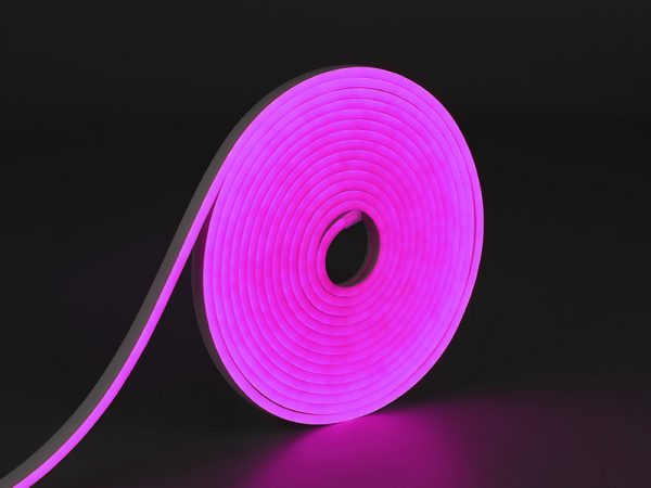 FITA LED NEON FLEX 8W 120 LEDS/M 5M 12V COM FONTE AUTOVOLT IP65 ROSA - Imagen 3
