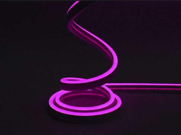 FITA LED NEON FLEX 8W 120 LEDS/M 5M 12V COM FONTE AUTOVOLT IP65 ROSA - Imagen 4