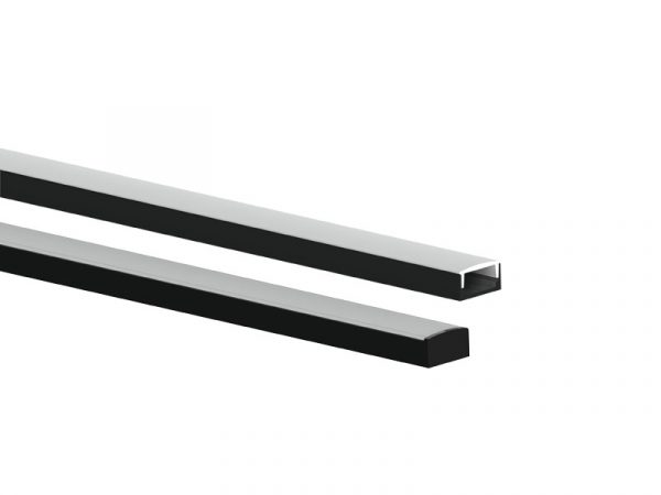 TASCHIBRA PERFIL LED SOPE 16X9 SOBREPOSICIÓN 9X16X1000mm NEGRO MATE