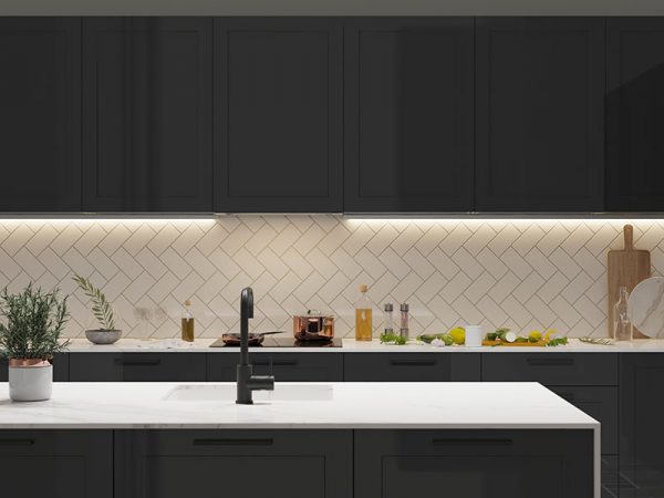 TASCHIBRA VERTEX PERFIL LED 20X14 OVERLAY 14X20X3000mm NEGRO MATE - Imagen 2