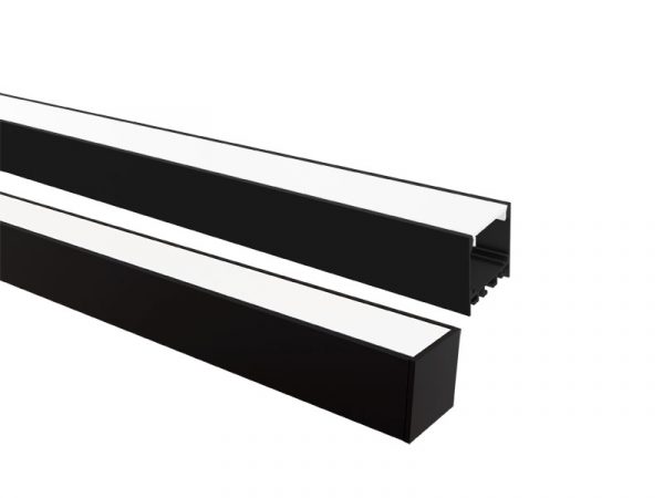 TASCHIBRA SPIRE PERFIL LED 35X35 SOBREPOSICIÓN 35X35X3000mm NEGRO MATE