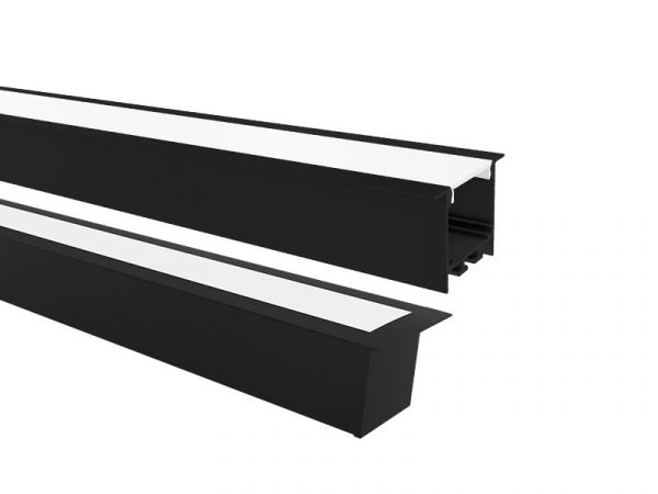 TASCHIBRA SPIRE PERFIL LED 50X35 EMPOTRAR 35X50X2000mm NEGRO MATE