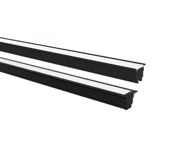 TASCHIBRA VERTEX PERFIL LED 25X17 EMPOTRAR 17X25X1000mm NEGRO MATE