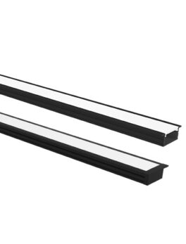 TASCHIBRA VERTEX PERFIL LED 24X9 EMPOTRAR 9X24X3000mm NEGRO MATE