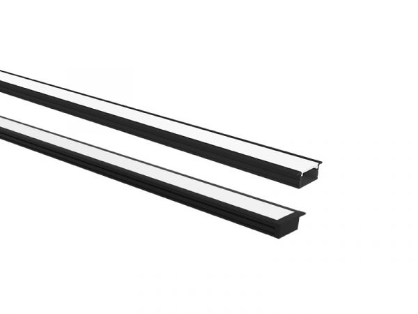 TASCHIBRA VERTEX PERFIL LED 24X9 EMPOTRAR 9X24X3000mm NEGRO MATE