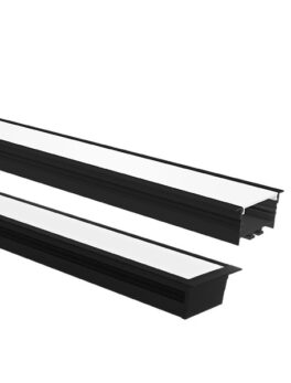 PERFIL LED TASCHIBRA ZENITH 62X25 EMPOTRAR 25X62X1000mm NEGRO MATE