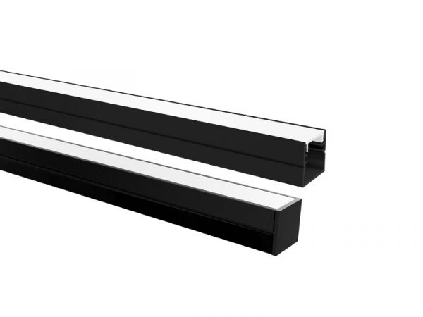 TASCHIBRA APEX PERFIL LED 24X23 SOBREPOSICIÓN 23X24X2000mm NEGRO MATE