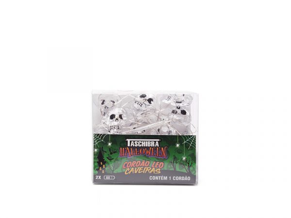 HALLOWEEN TASCHIBRA HILO LED 10 CALAVERAS BLANCAS 2XAA - Imagen 5